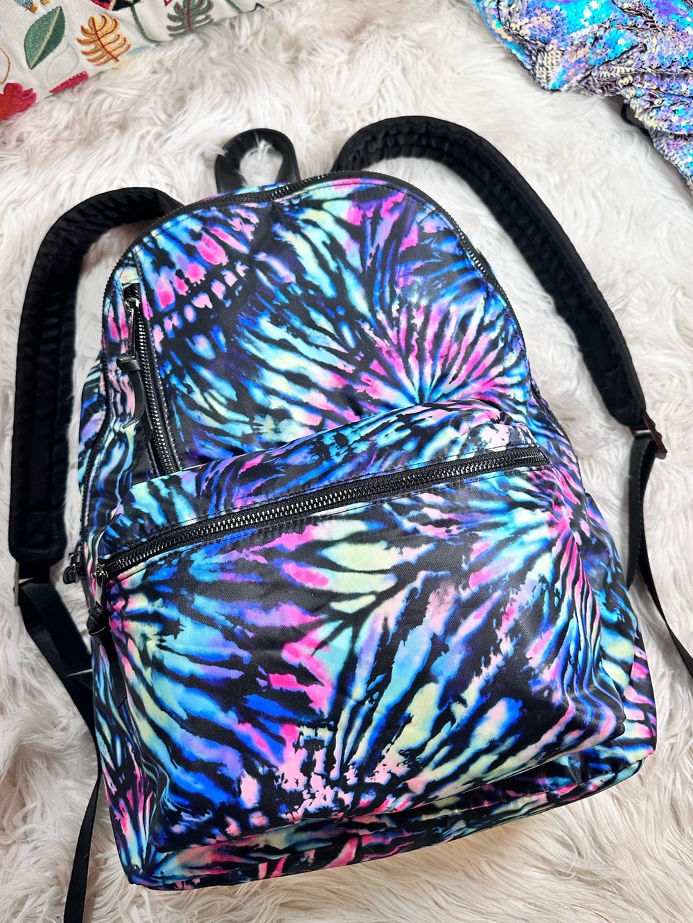 Colorful Tie Dye Big Backpack with Lots of Pockets!